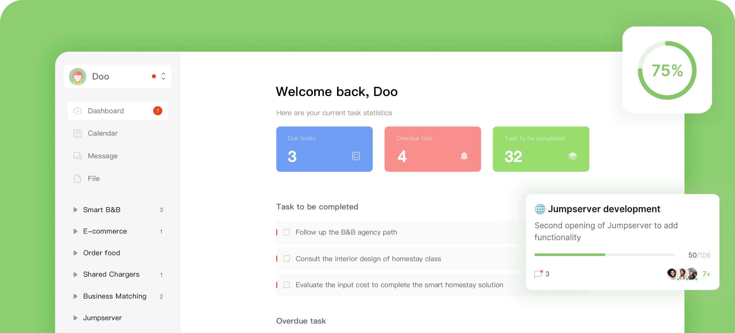 Lightweight open source online project task management tool to help teams efficiently advance their projects and make work easier.