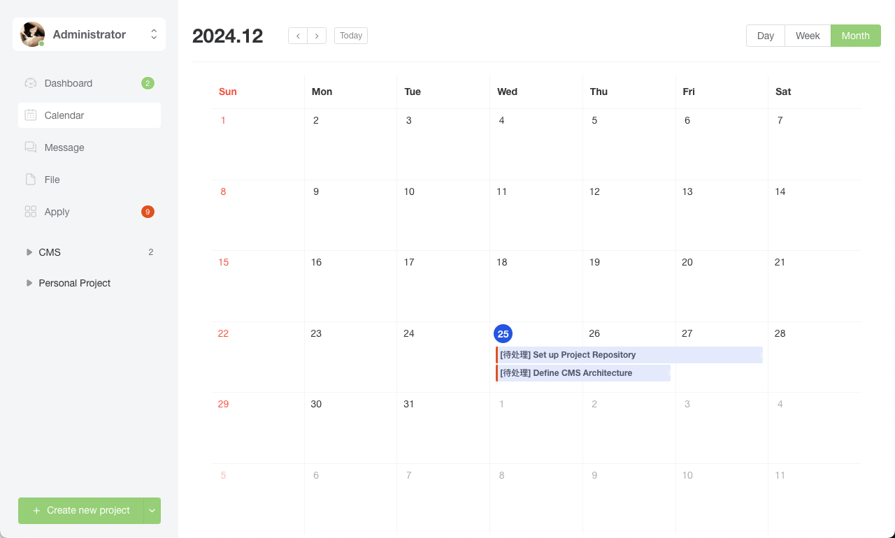 Calendar View