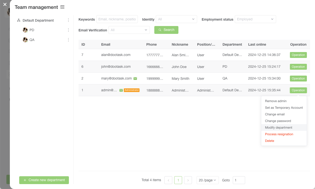 Member Permissions and Status Management